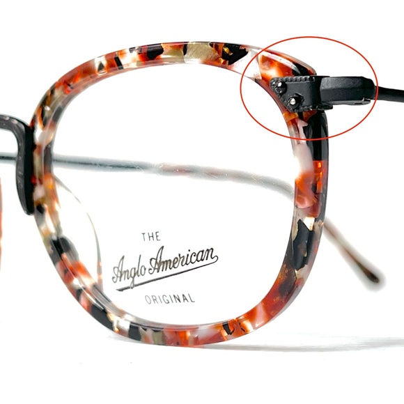 Anglo American Optical Mosaic Confetti Red Orange Multi Marble Acetate 'Rialto' - Picture 11 of 16